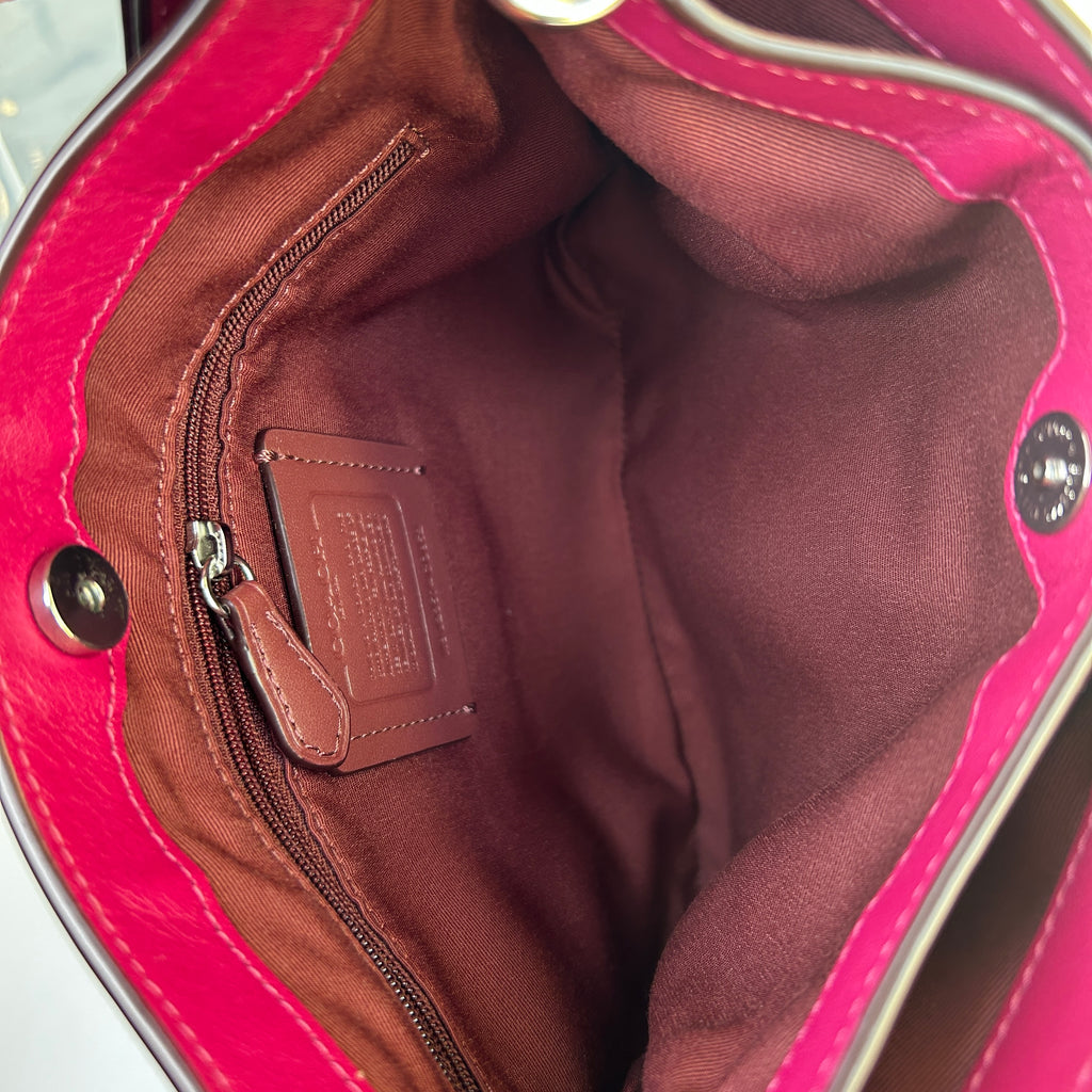 Coach Penelope Pink Pebbled Leather Shoulder Bag CP101 Excellent