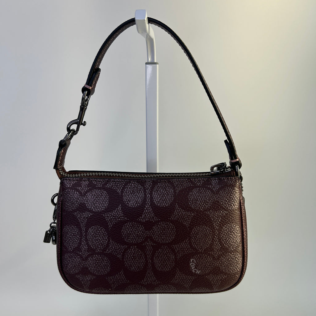 Coach Nolita 15 Brown Signature Canvas Wristlet Bag Excellent
