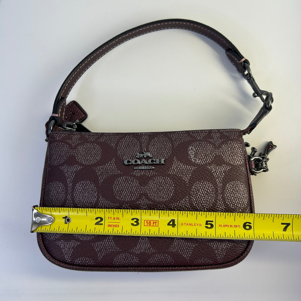 Coach Nolita 15 Brown Signature Canvas Wristlet Bag Excellent