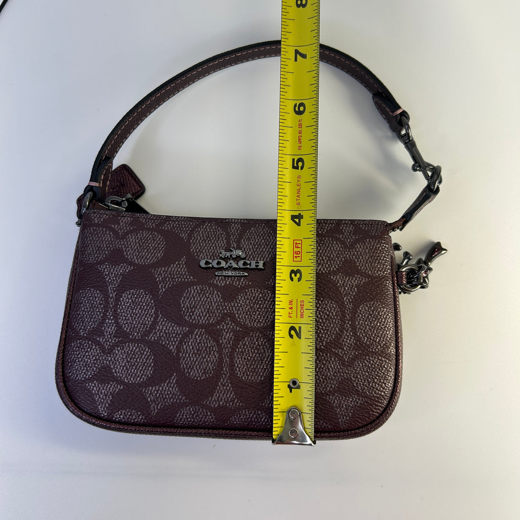 Coach Nolita 15 Brown Signature Canvas Wristlet Bag Excellent