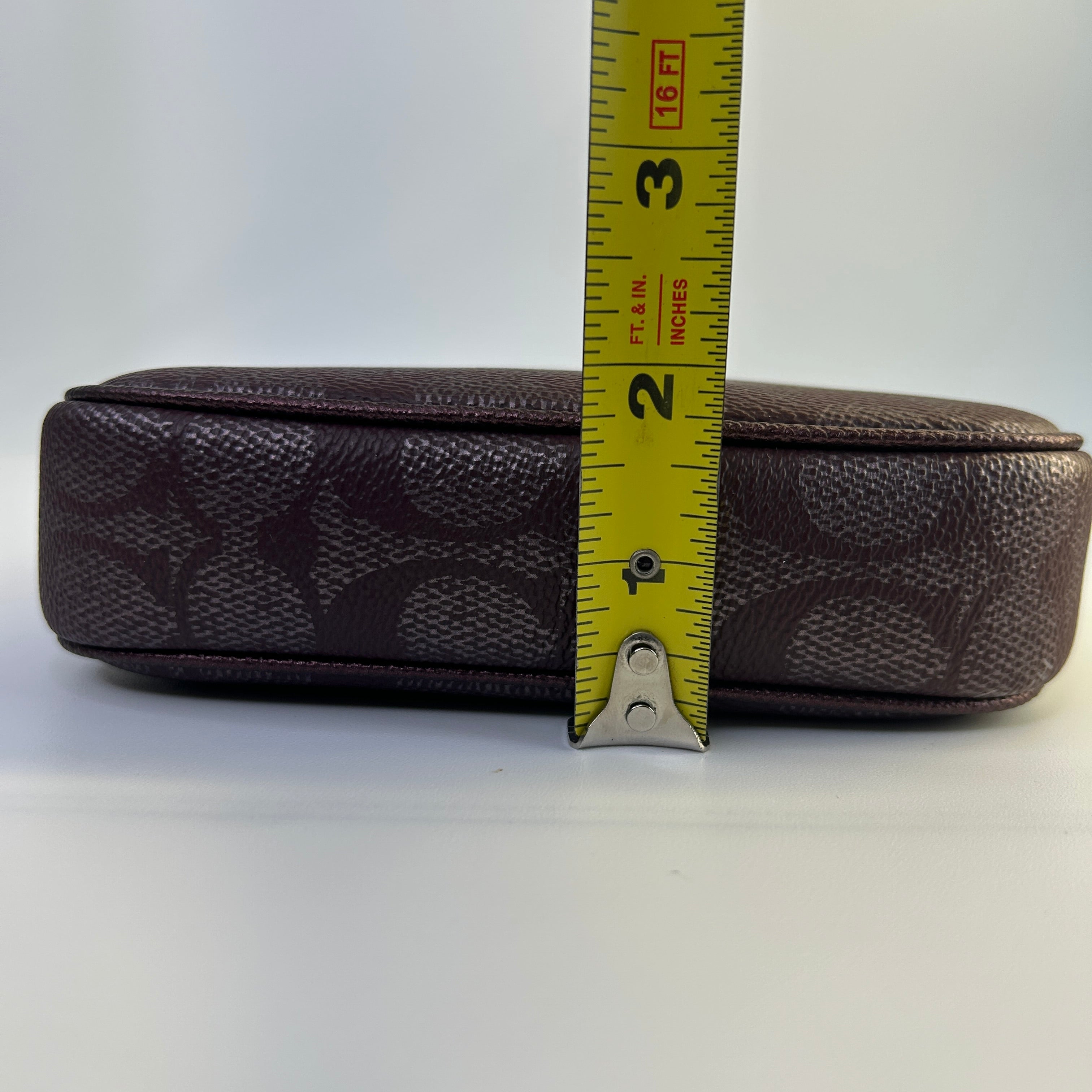 Coach Nolita 15 Brown Signature Canvas Wristlet Bag Excellent