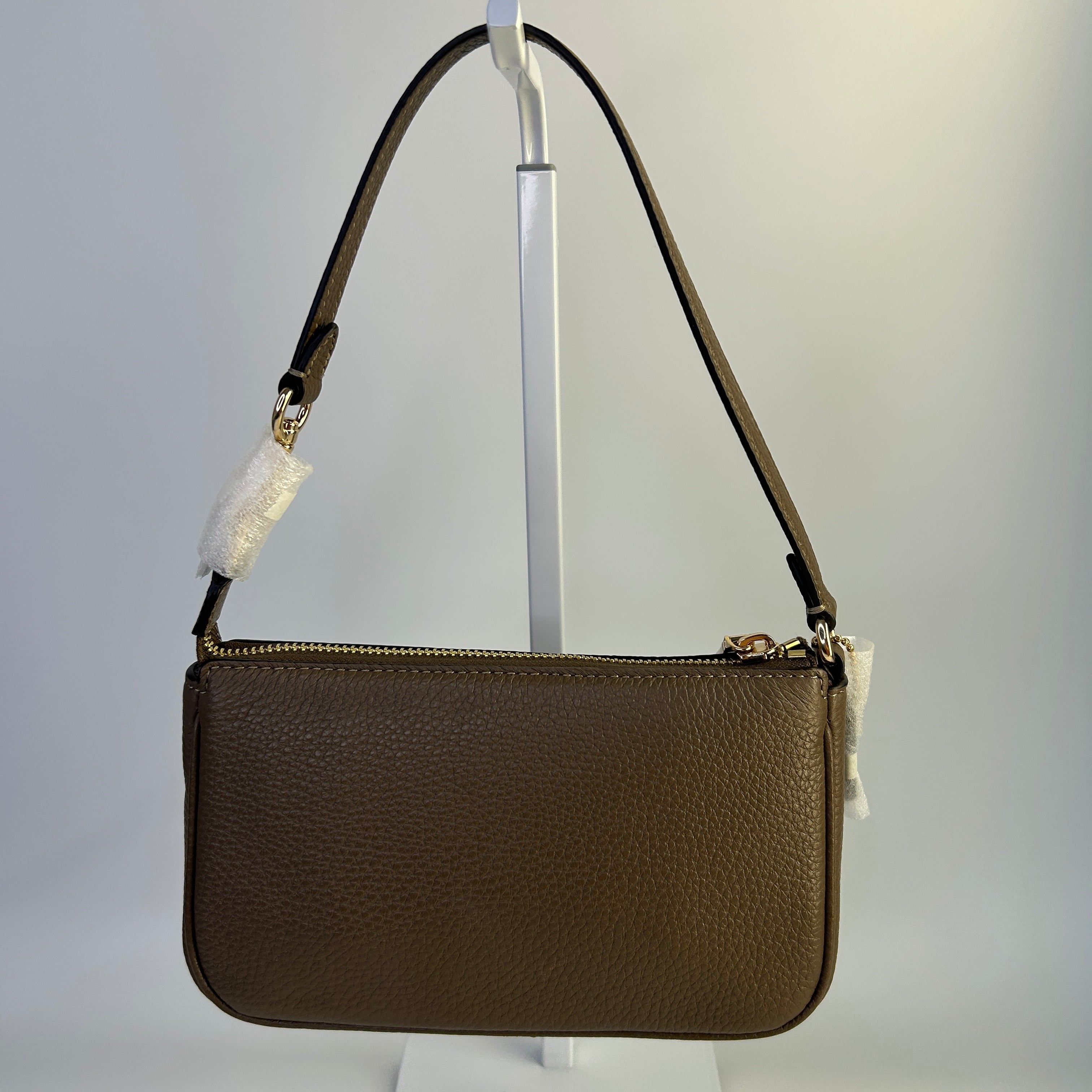 Coach Nolita 19 Dark Stone Pebble Leather Wristlet Bag NEW