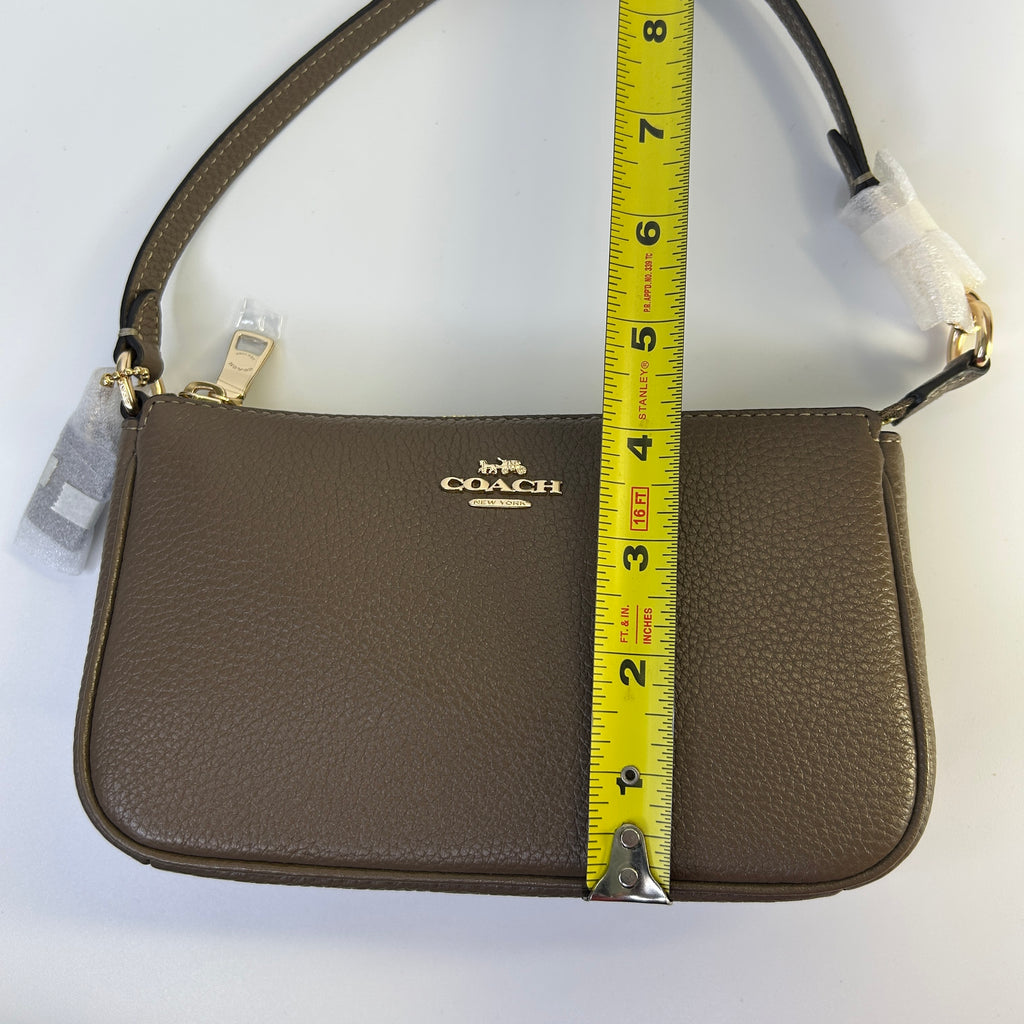 Coach Nolita 19 Dark Stone Pebble Leather Wristlet Bag NEW