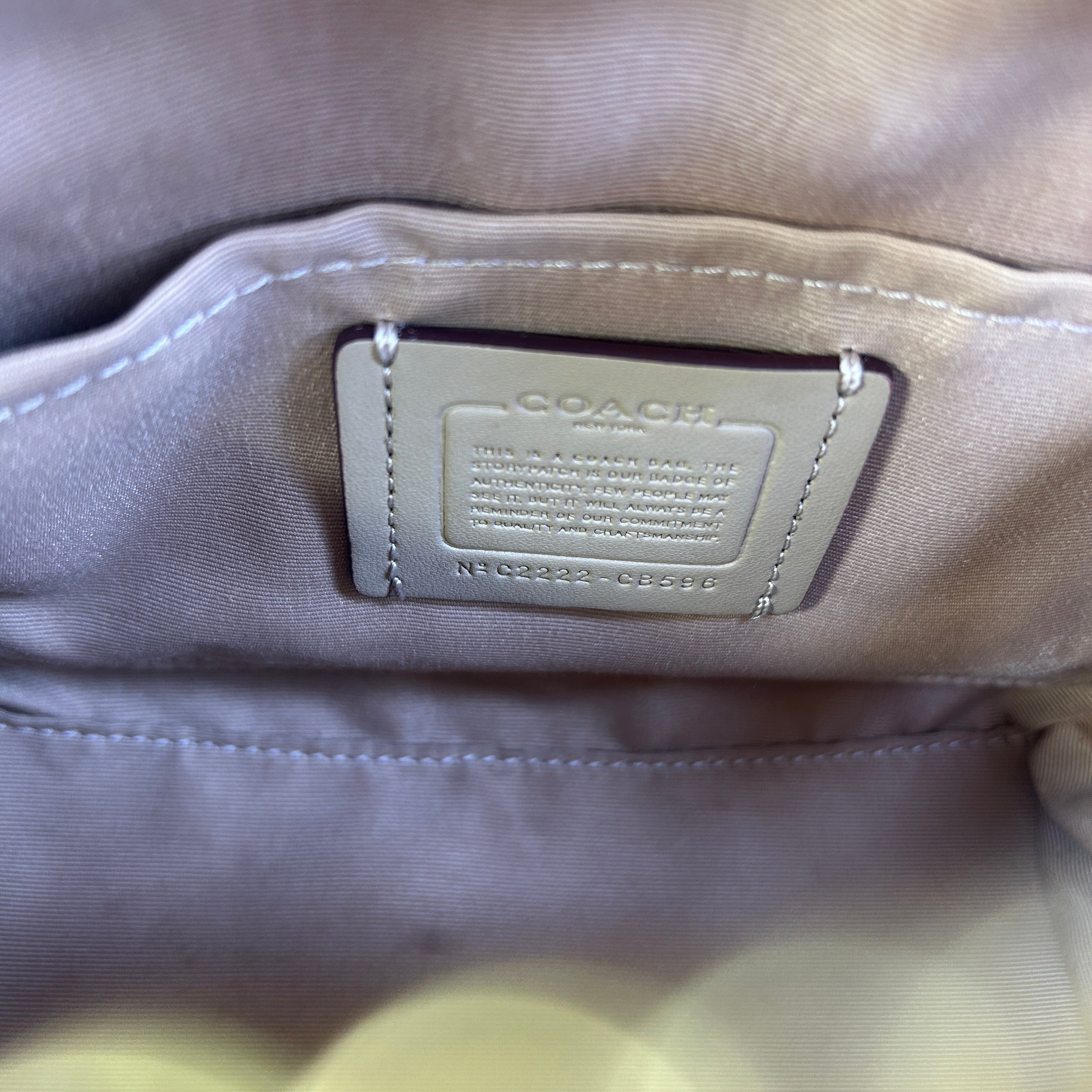 Coach Sydney Satchel Khaki Strawberry Signature Canvas Leather Bag Excellent
