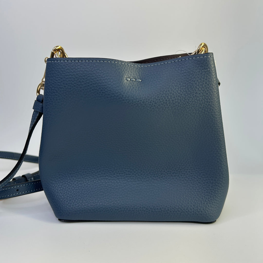 Coach Mini Town Bucket Bag Denim Blue Pebbled Leather Shoulder Bag NWT C7266