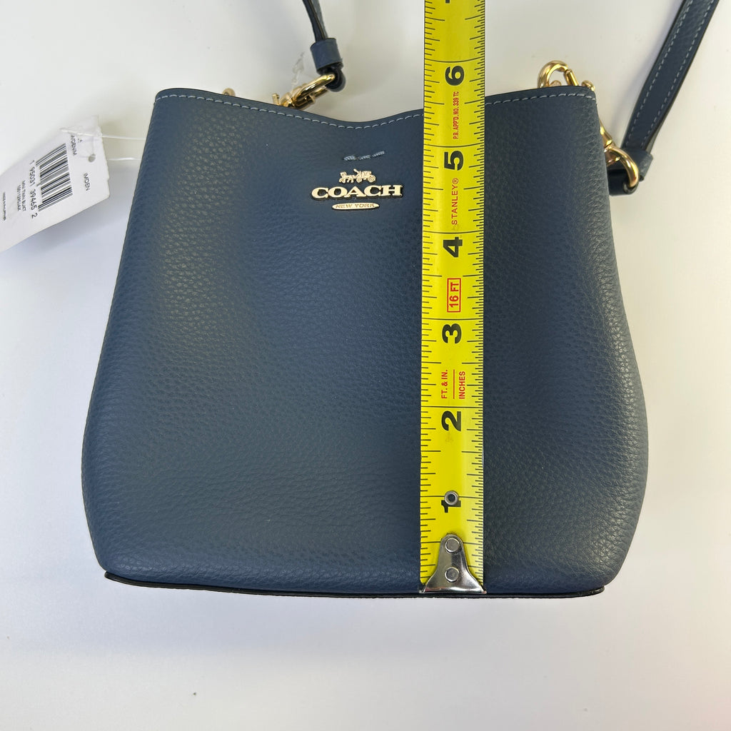 Coach Mini Town Bucket Bag Denim Blue Pebbled Leather Shoulder Bag NWT C7266