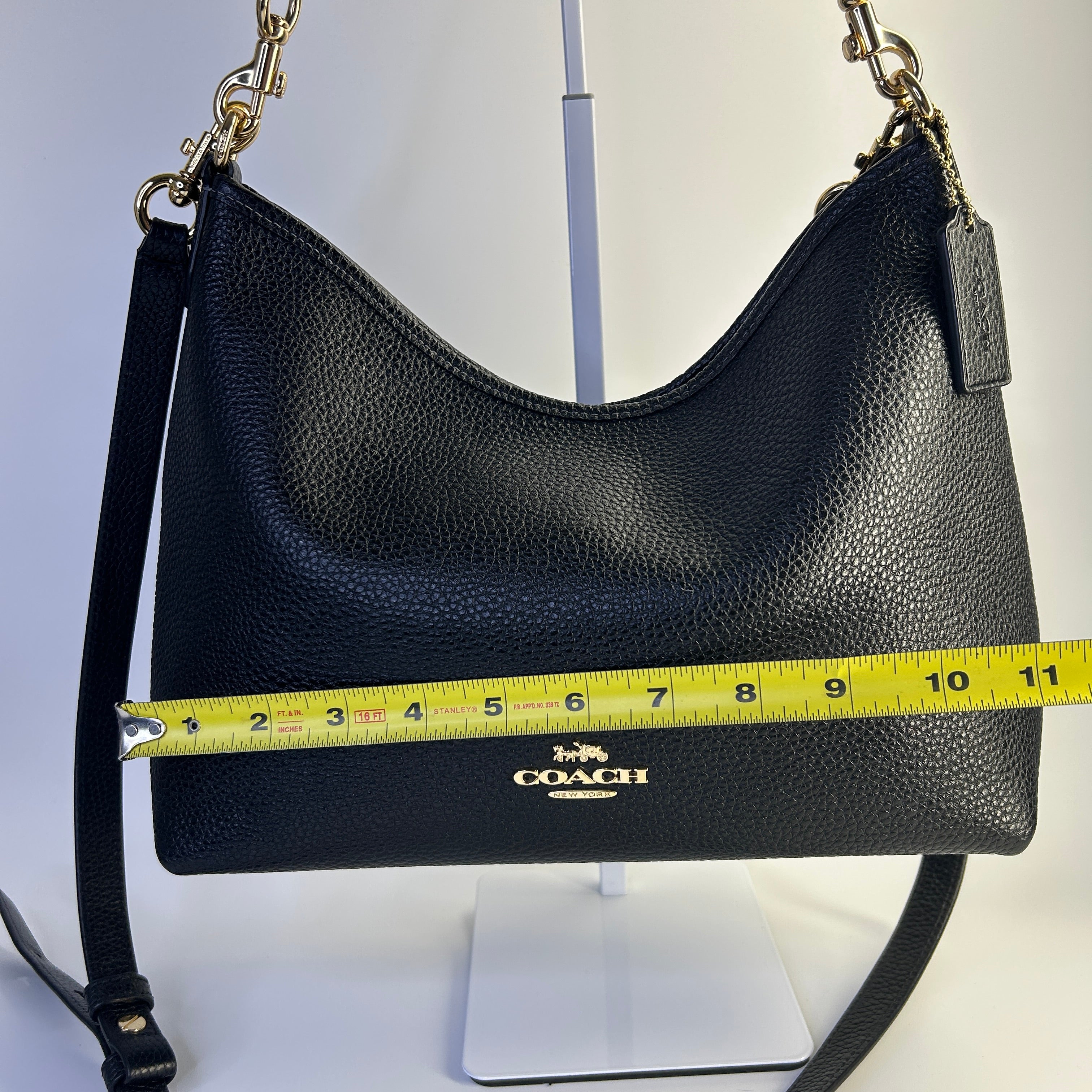 Coach Laurel Black Pebbled Leather Shoulder Bag Excellent