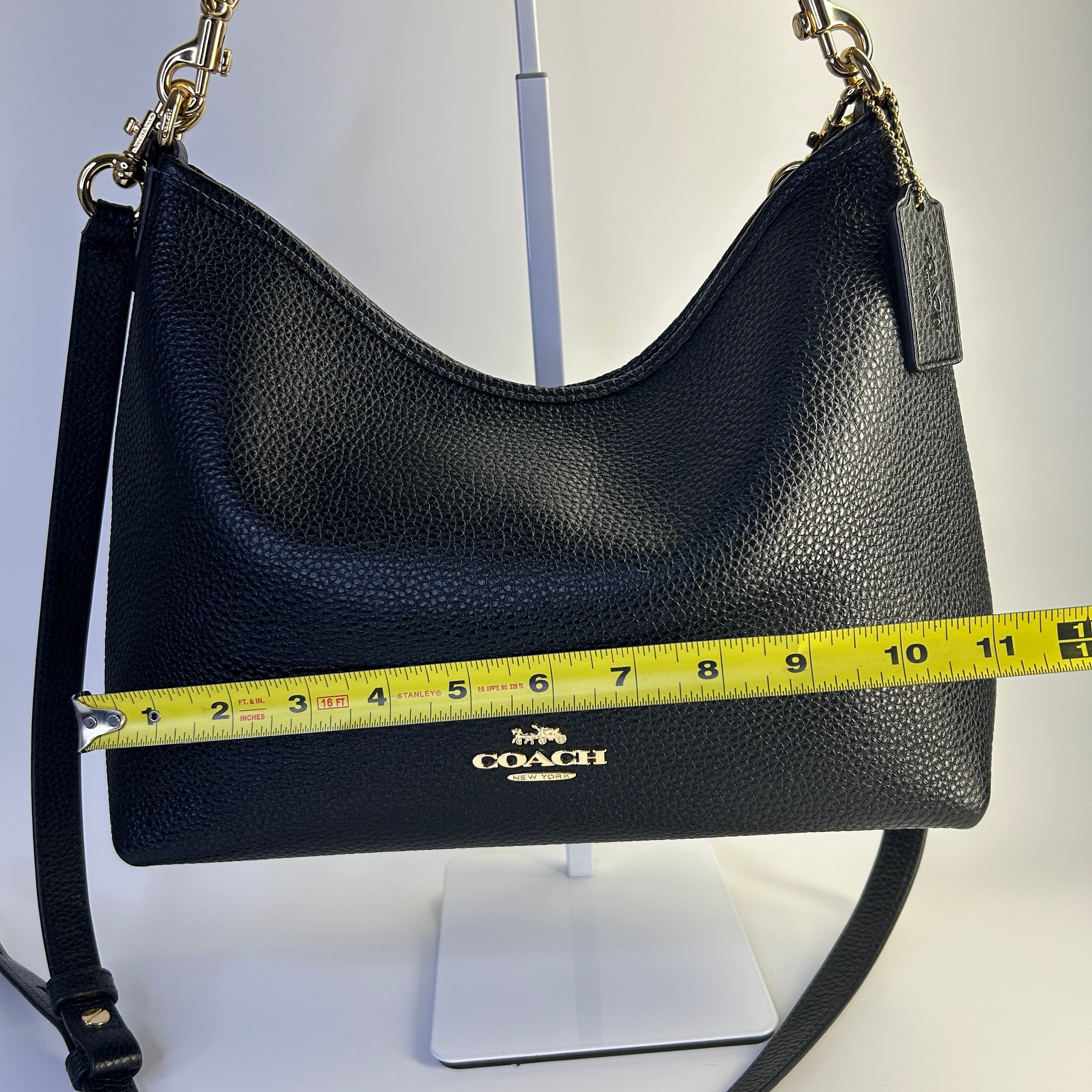 Coach Laurel Black Pebbled Leather Shoulder Bag Excellent