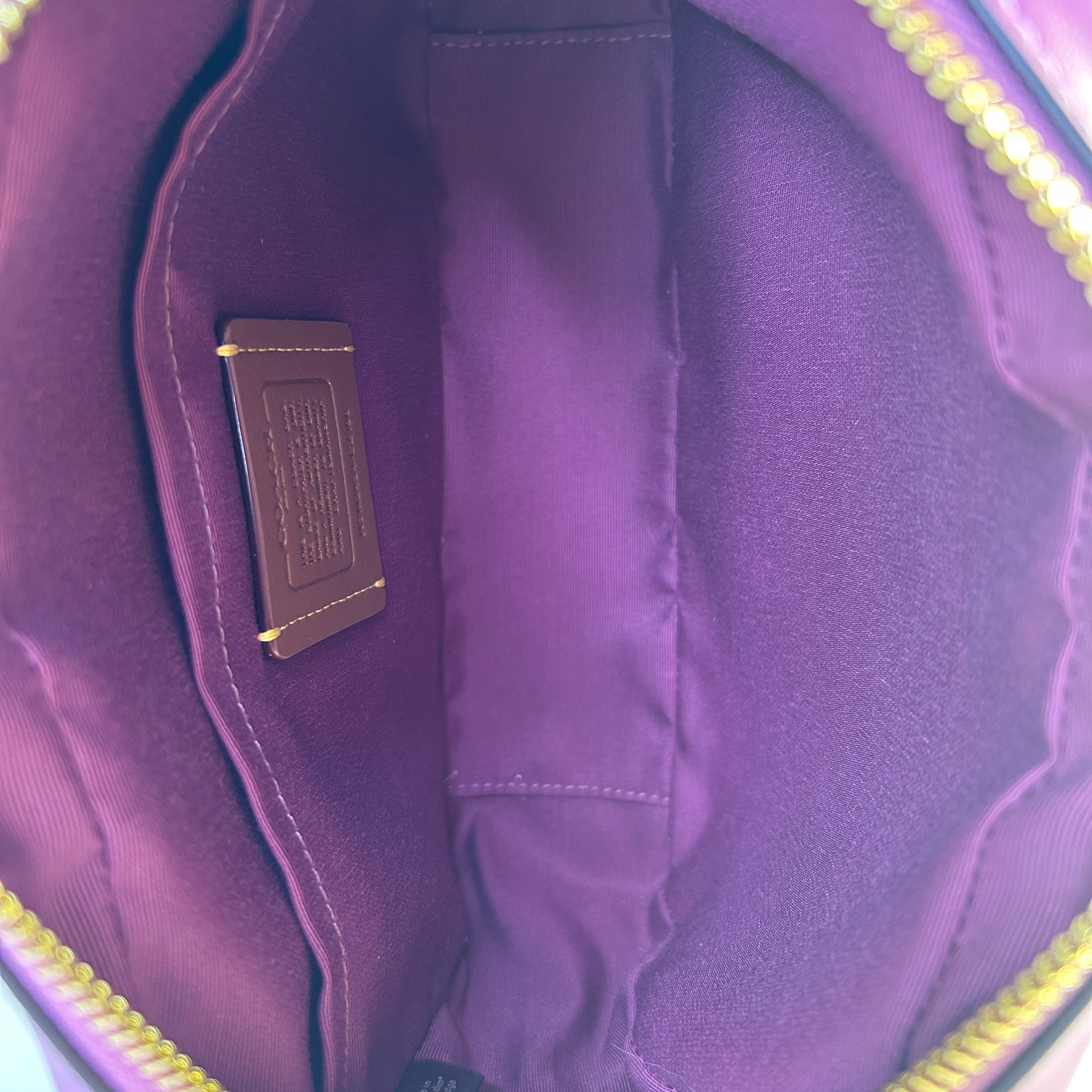 Coach Jamie Camera Bag Khaki Pink Signature Canvas Shoulder Bag Excellent