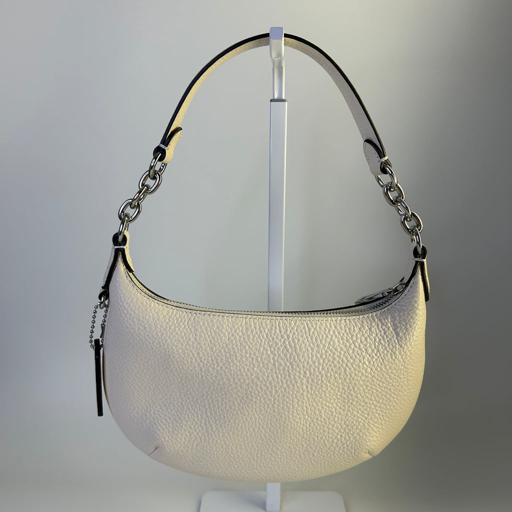 Coach Mini Payton Chalk White Pebbled Leather Shoulder Bag Excellent