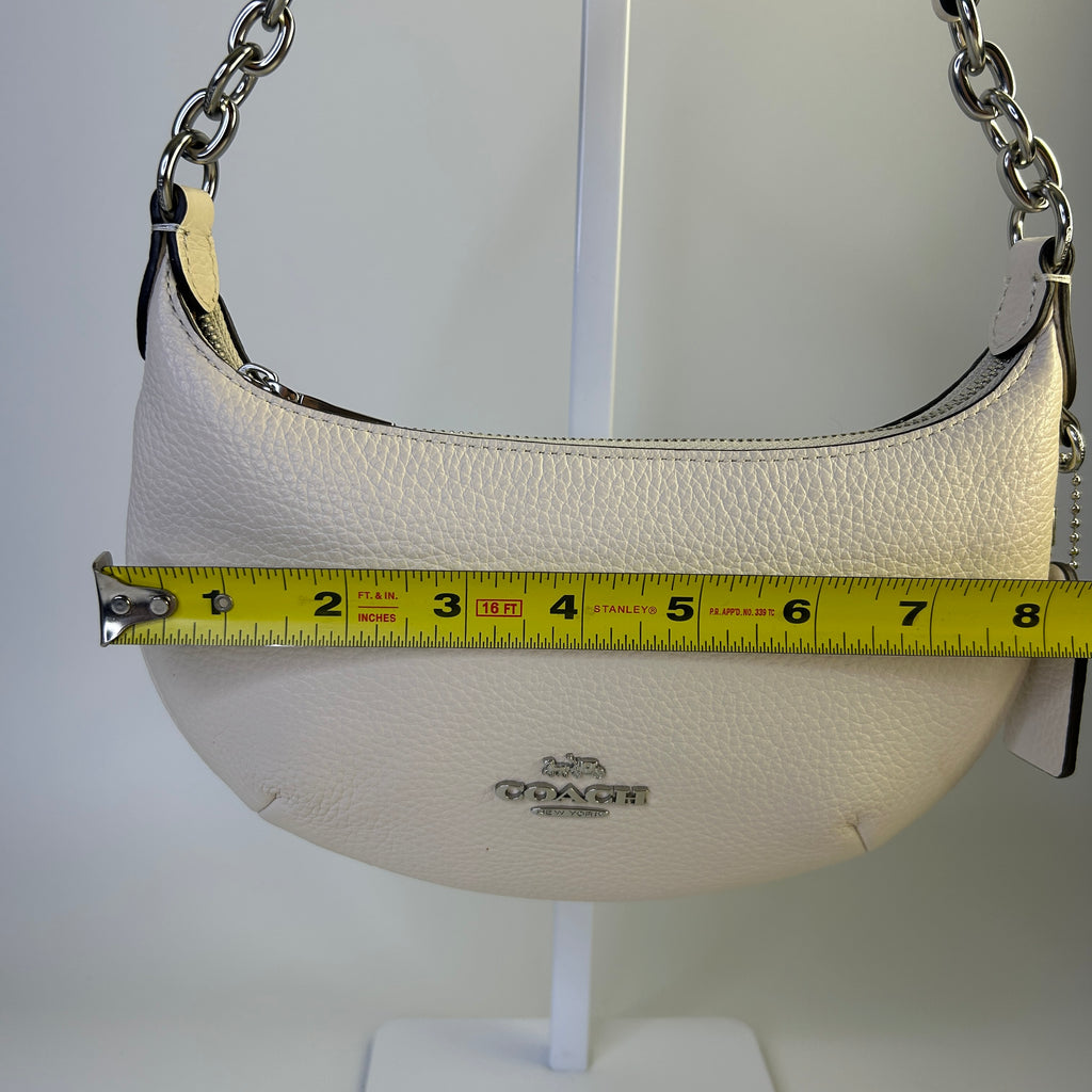Coach Mini Payton Chalk White Pebbled Leather Shoulder Bag Excellent