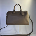 Coach Rowan Large Satchel Dark Stone Pebbled Leather Bag Excellent