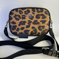 Coach Jamie Camera Bag Leopard Print Canvas Leather Crossbody Excellent