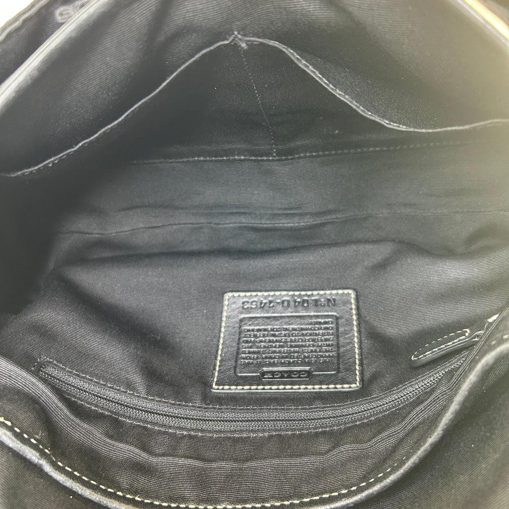 Coach Soho Flap Black Signature Jacquard Leather Shoulder Bag 1463 Good