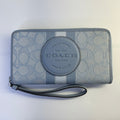 Coach Dempsey Marble Blue Signature Jacquard Stripe Phone Wallet C9073 Like New