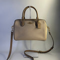 Coach Rowan Satchel Dark Natural Multi Leather Woven Bag CAK58 Excellent