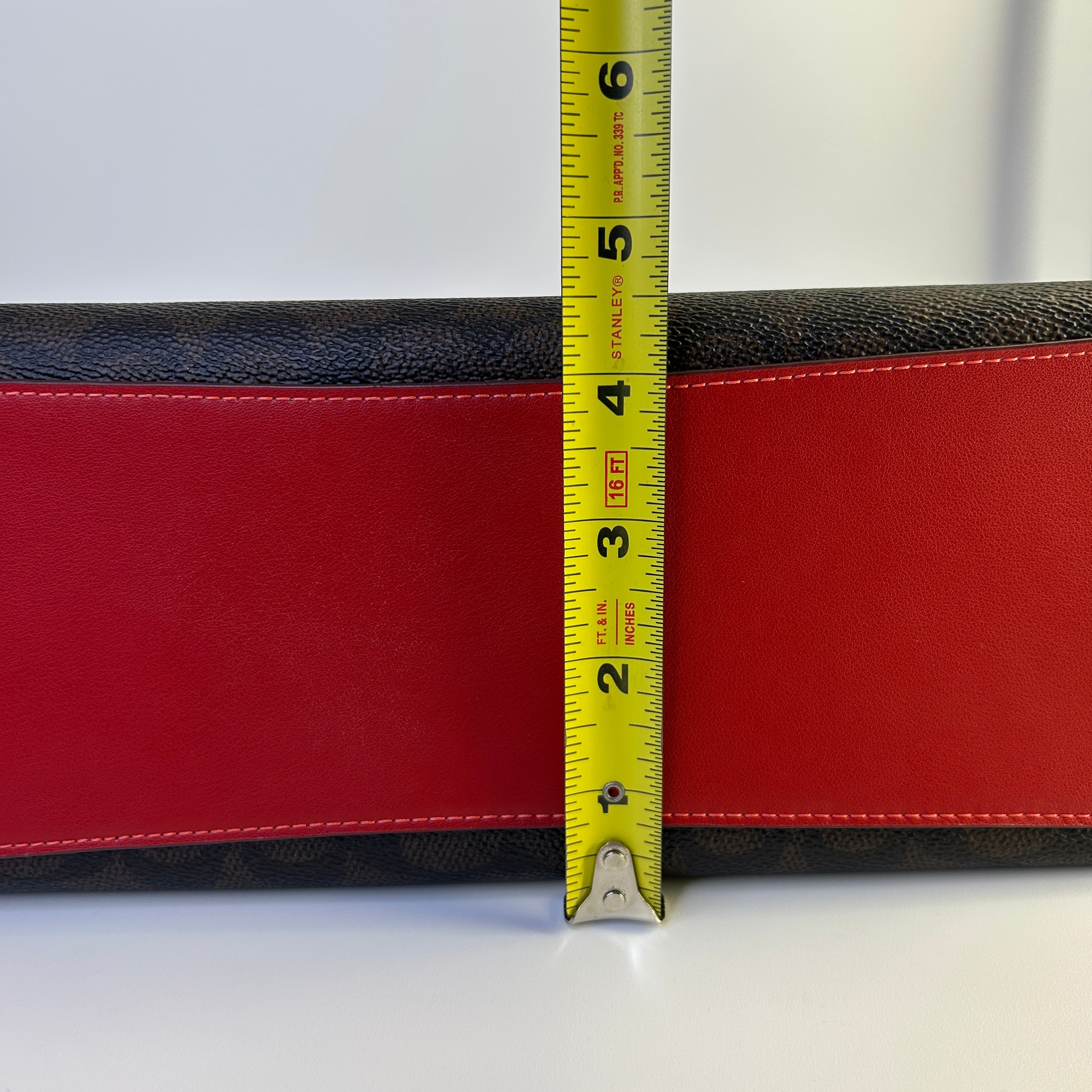 Coach Laurel Brown Red Signature Canvas Leather Shoulder Bag CV975 Excellent
