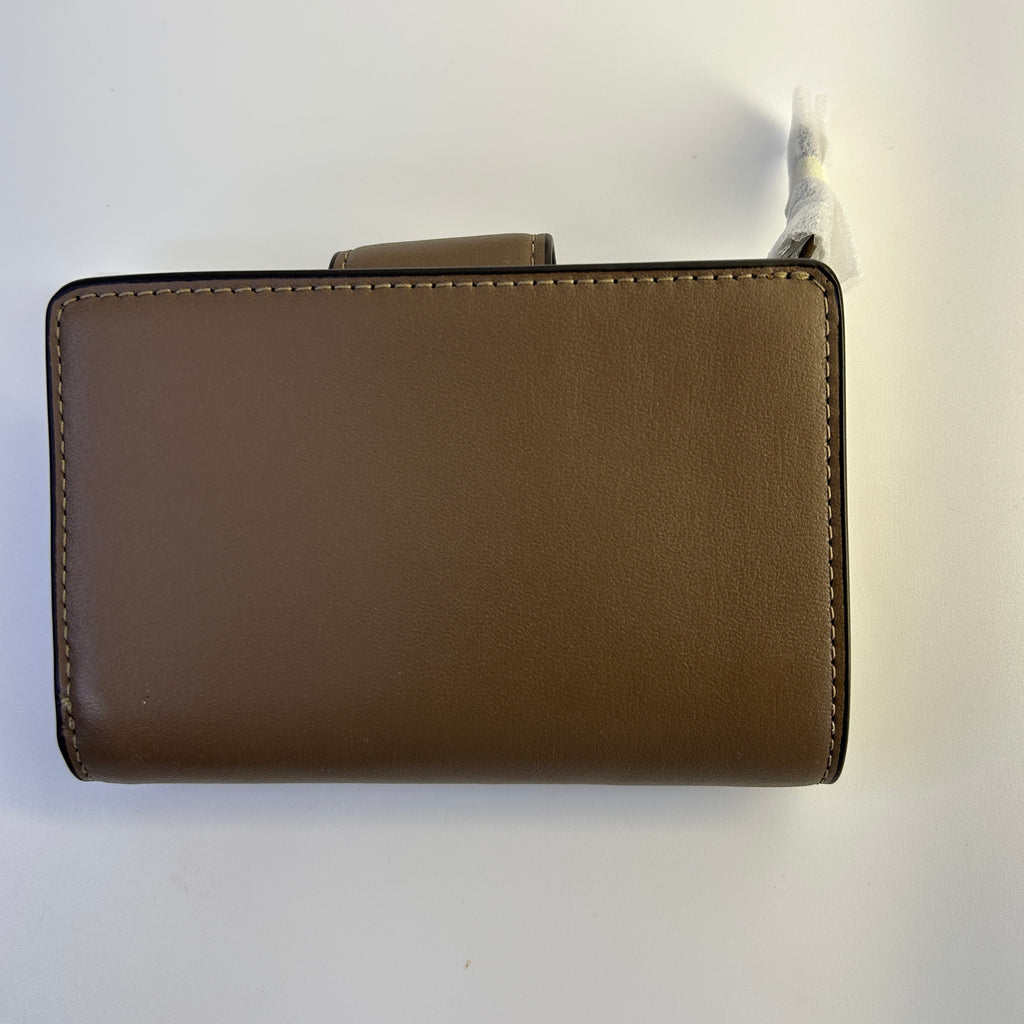 Coach Medium Corner Zip Dark Stone Leather Wallet NEW