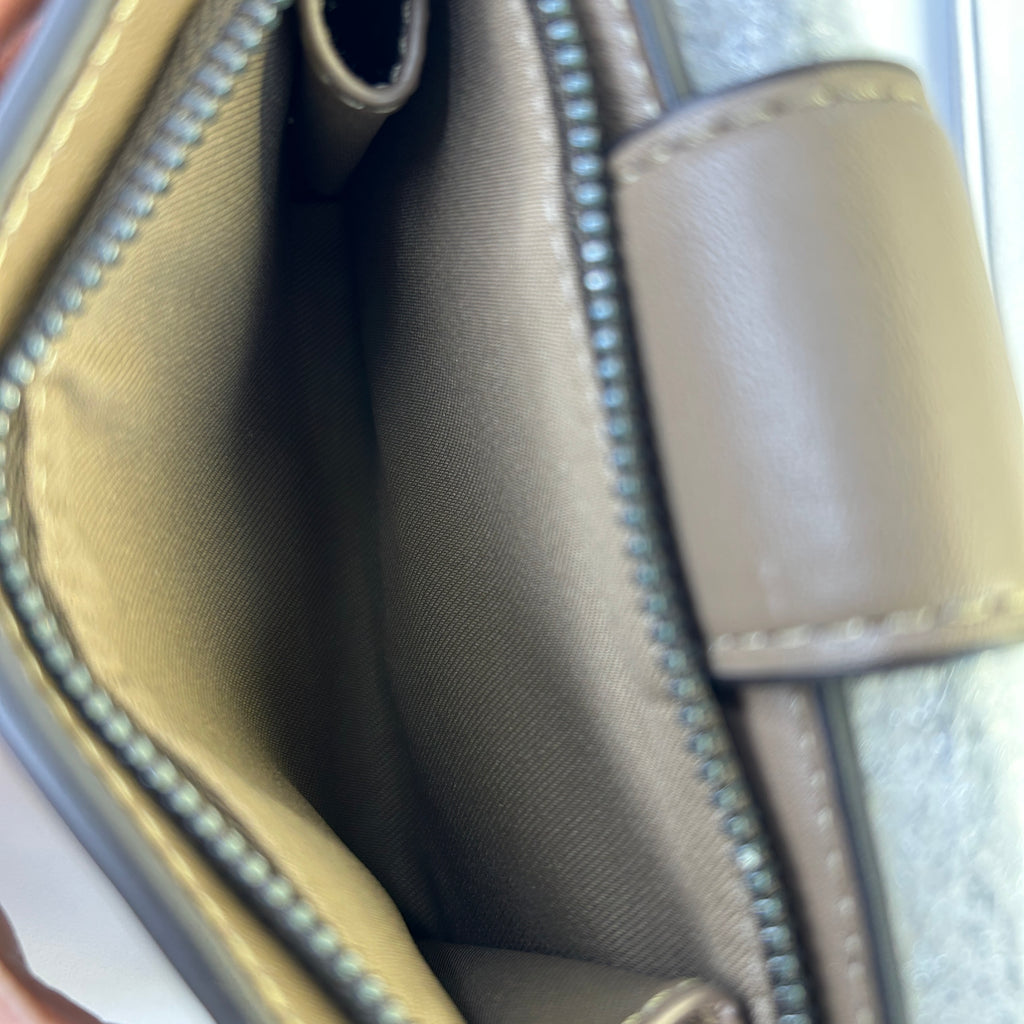 Coach Medium Corner Zip Dark Stone Leather Wallet NEW