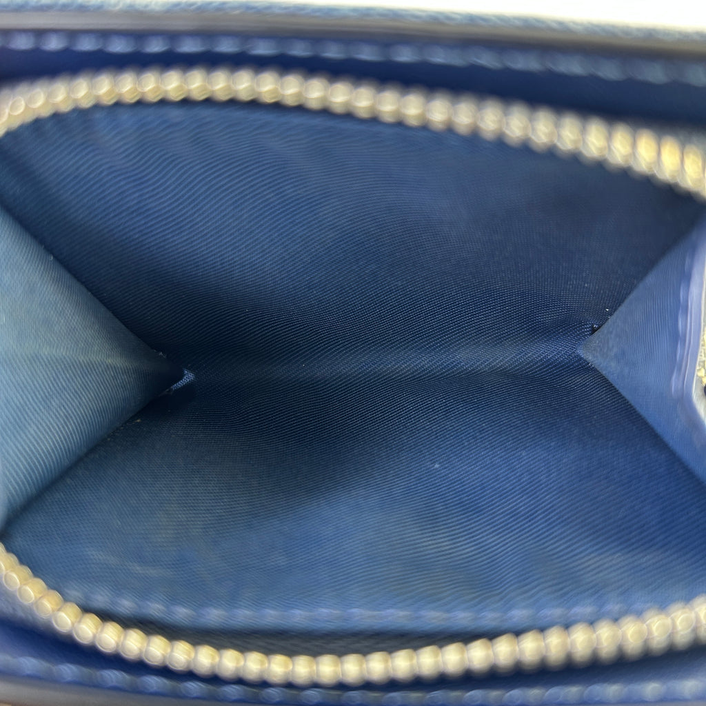 Coach Snap Wallet Denim Leather Blue Bifold CAP07 Excellent
