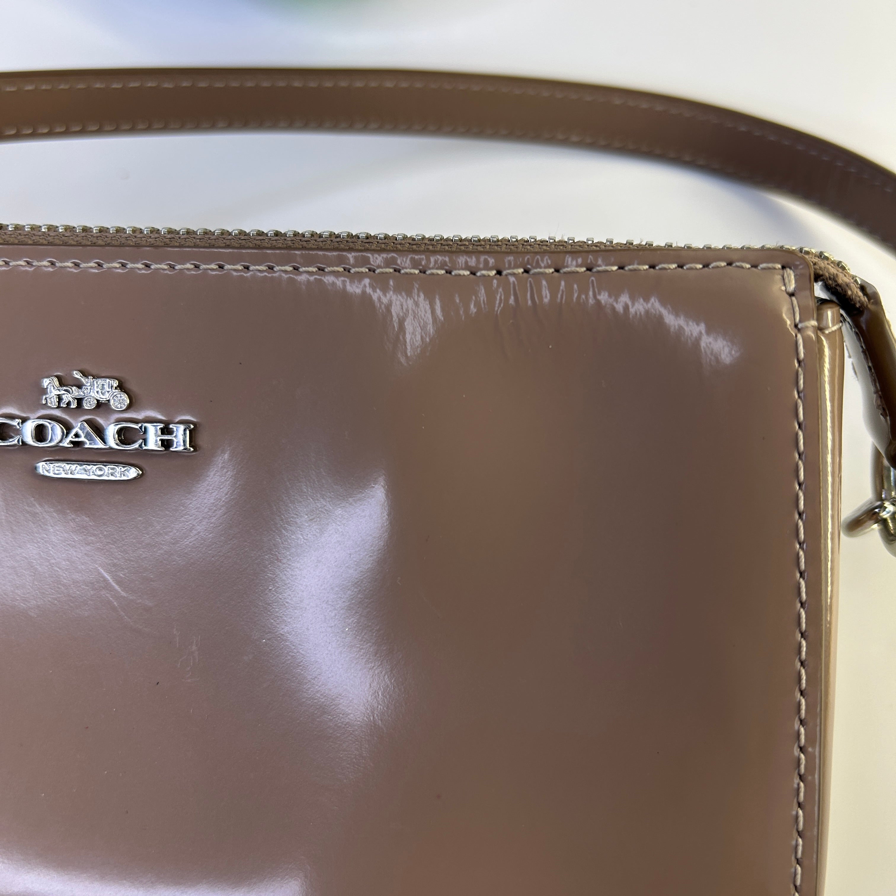Coach Nolita 19 Clay Patent Leather Mini Shoulder Bag CCF63 NEW
