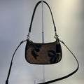 Coach Teri Mini Crossbody Brown Signature Canvas Bow Print CY733 Excellent