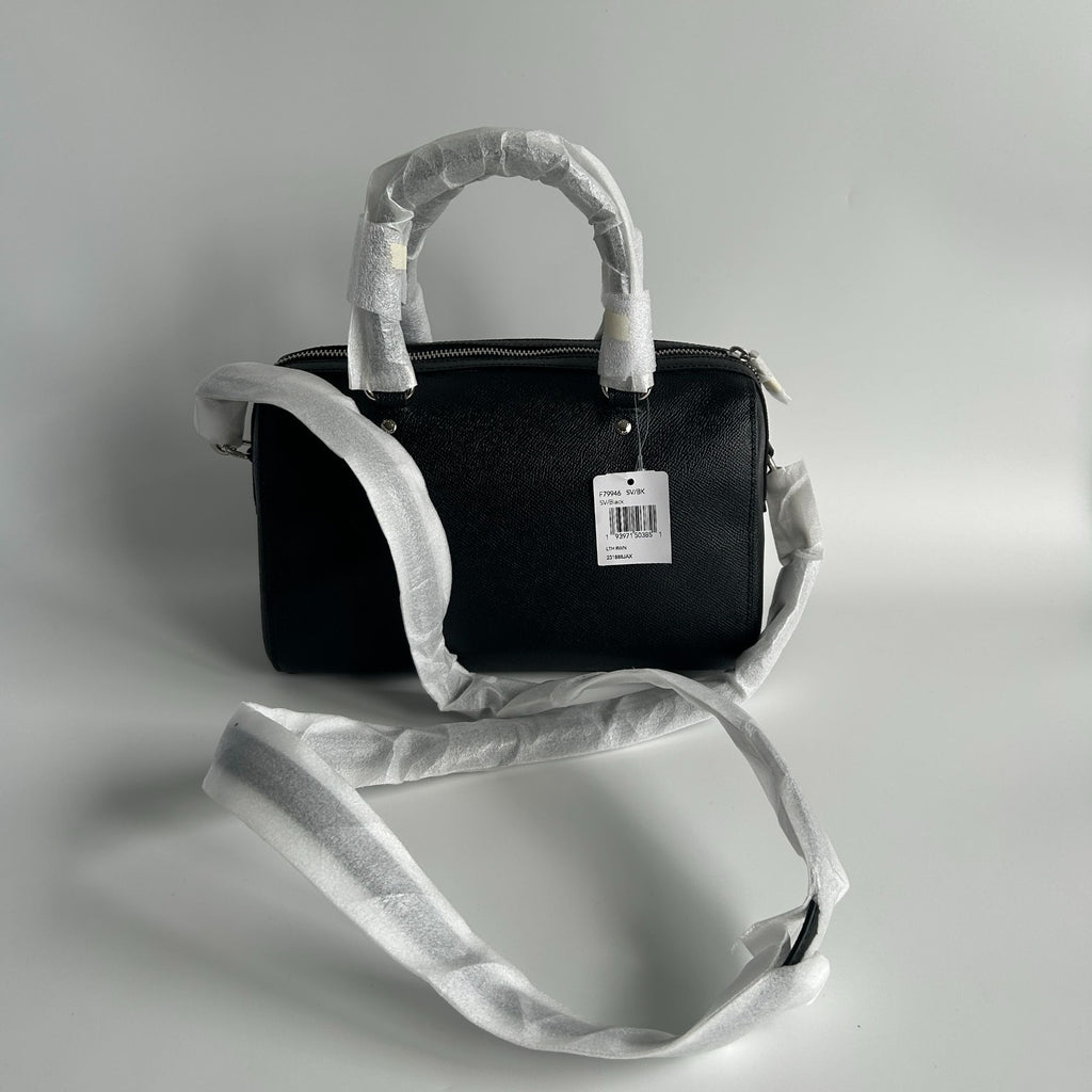 Coach Rowan Satchel Black Crossgrain Leather Satchel Bag F79946