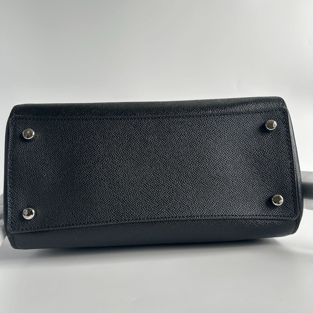 Coach Rowan Satchel Black Crossgrain Leather Satchel Bag F79946