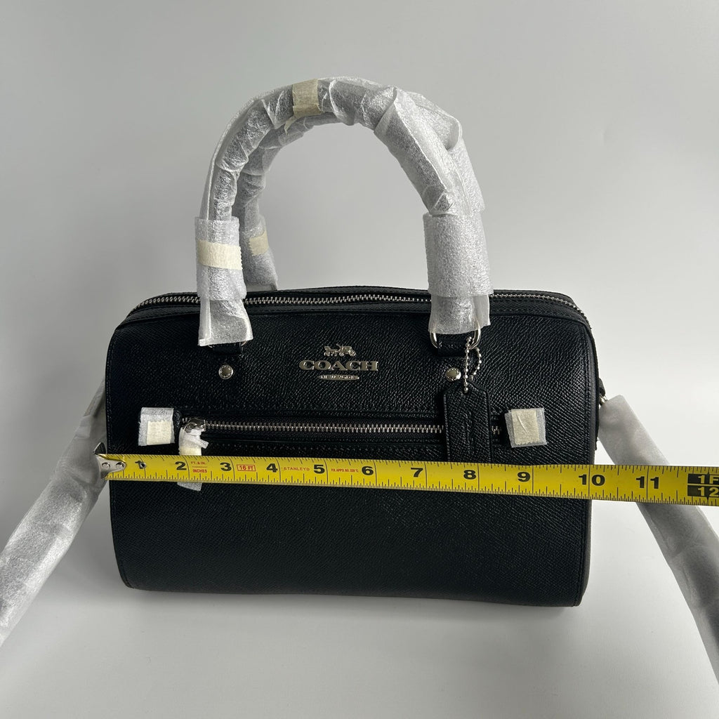 Coach Rowan Satchel Black Crossgrain Leather Satchel Bag F79946