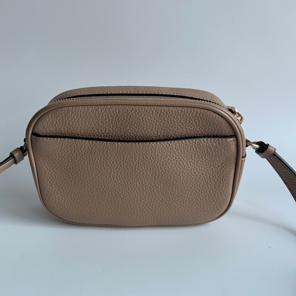 Coach Mini Jamie Camera Bag Taupe Tan Pebbled Leather CA069 Crossbody