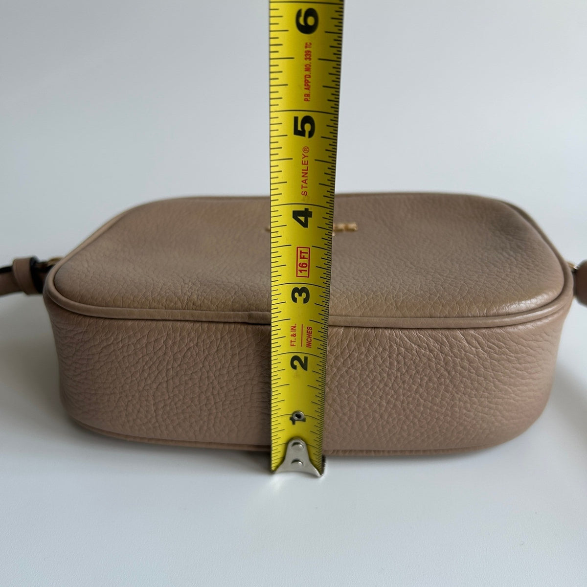Coach Mini Jamie Camera Bag Taupe Tan Pebbled Leather CA069 Crossbody