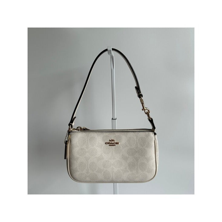 Coach Nolita 19 Chalk White Pebbled Leather Shoulder Bag Excellent