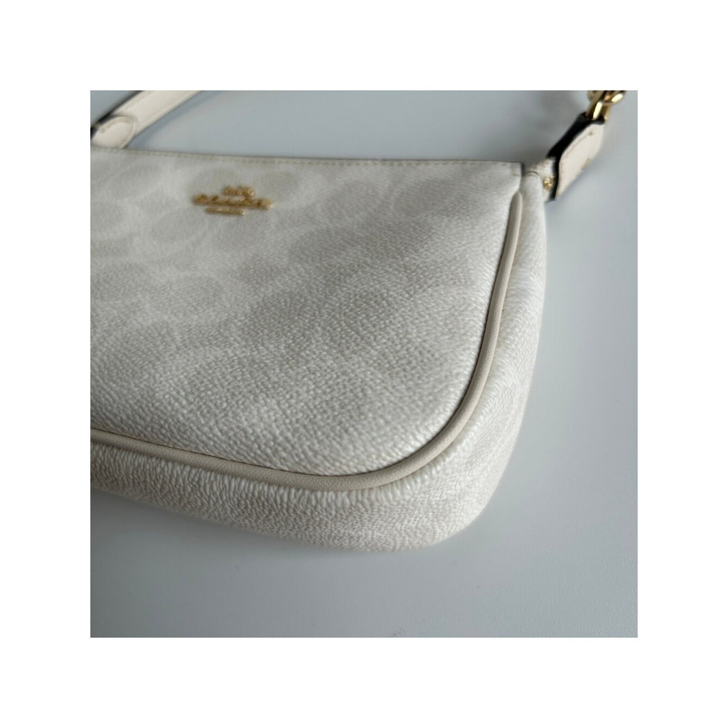 Coach Nolita 19 Chalk White Pebbled Leather Shoulder Bag Excellent