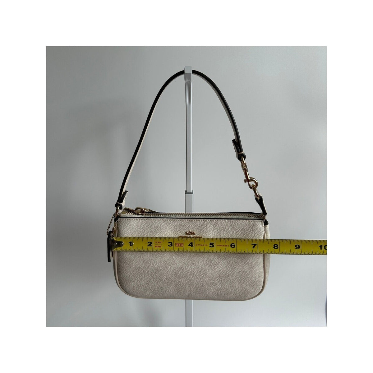 Coach Nolita 19 Chalk White Pebbled Leather Shoulder Bag Excellent