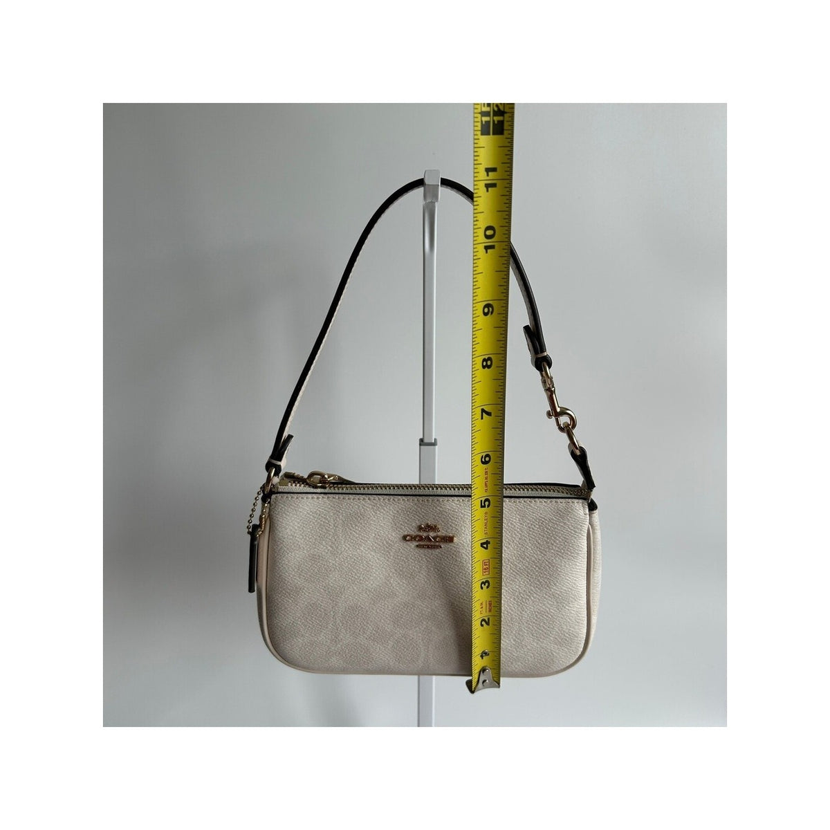 Coach Nolita 19 Chalk White Pebbled Leather Shoulder Bag Excellent