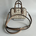 Coach Mini Rowan Crossbody Bag Blocked Signature Leather Chalk Taupe CY744