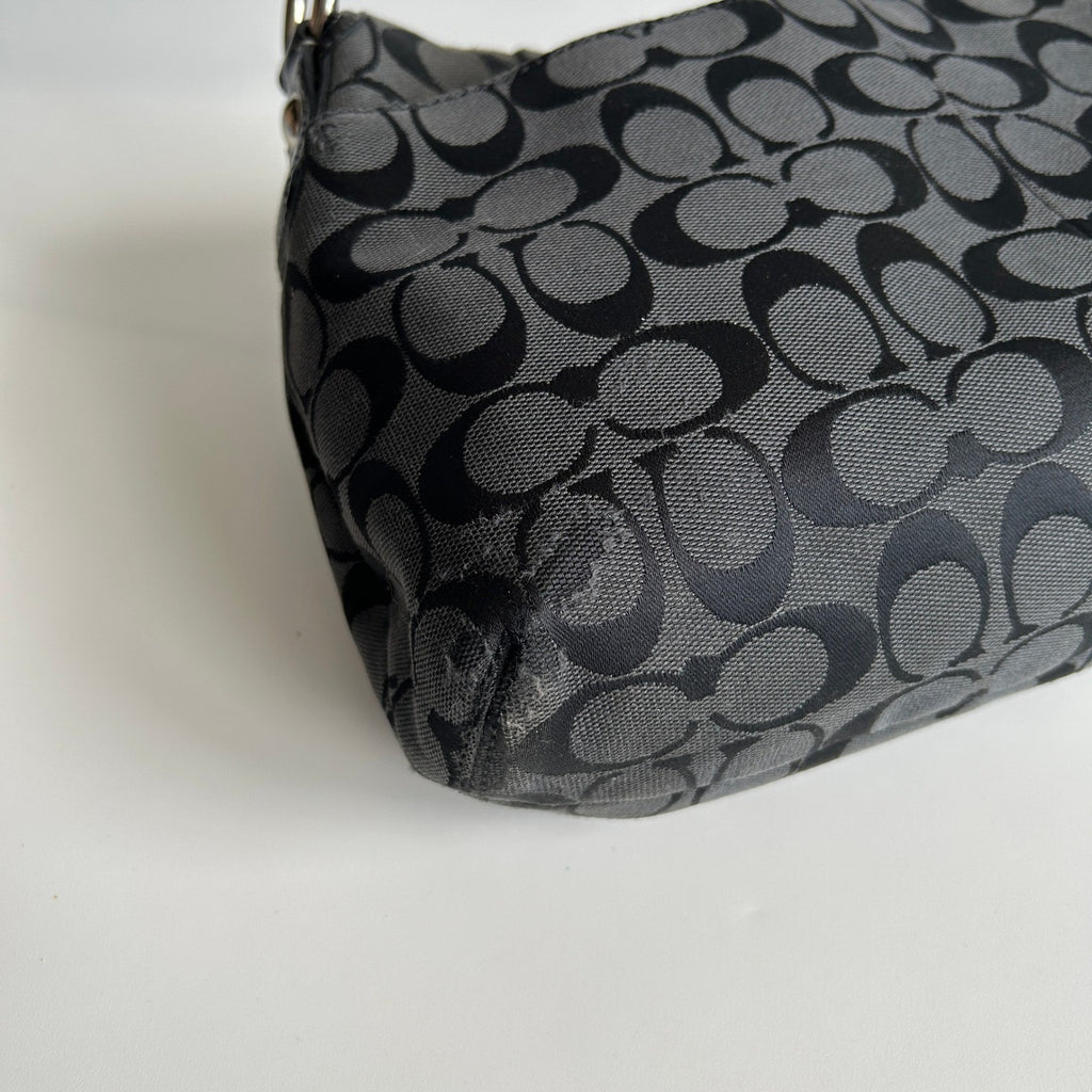 Coach Soho Signature Flap Black Jacquard Leather Shoulder Bag F17093