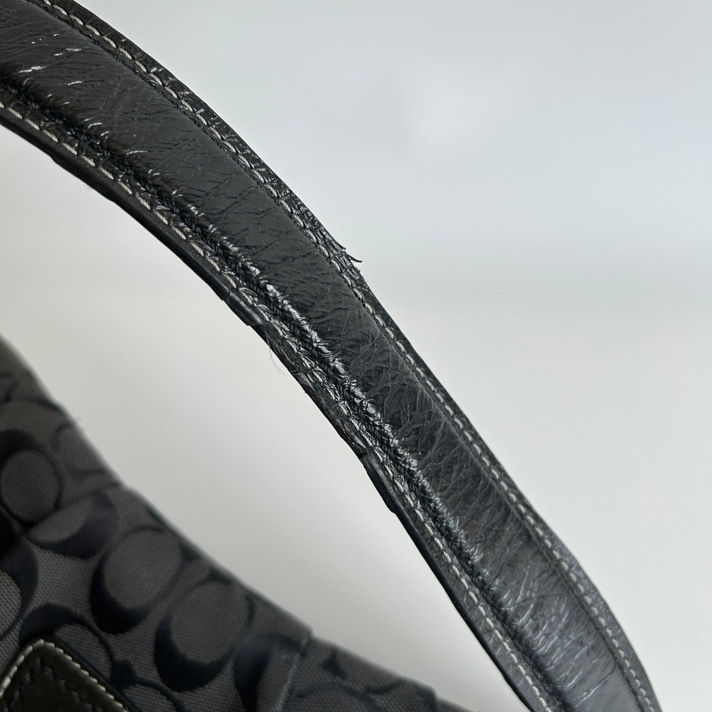 Coach Soho Signature Flap Black Jacquard Leather Shoulder Bag F17093