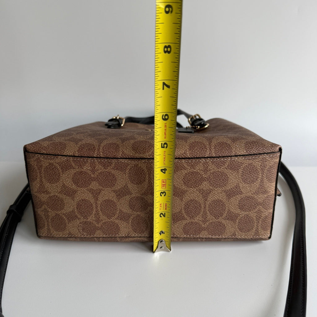 Coach Mollie Tote 25 Khaki Brown Signature Canvas Bag C4250