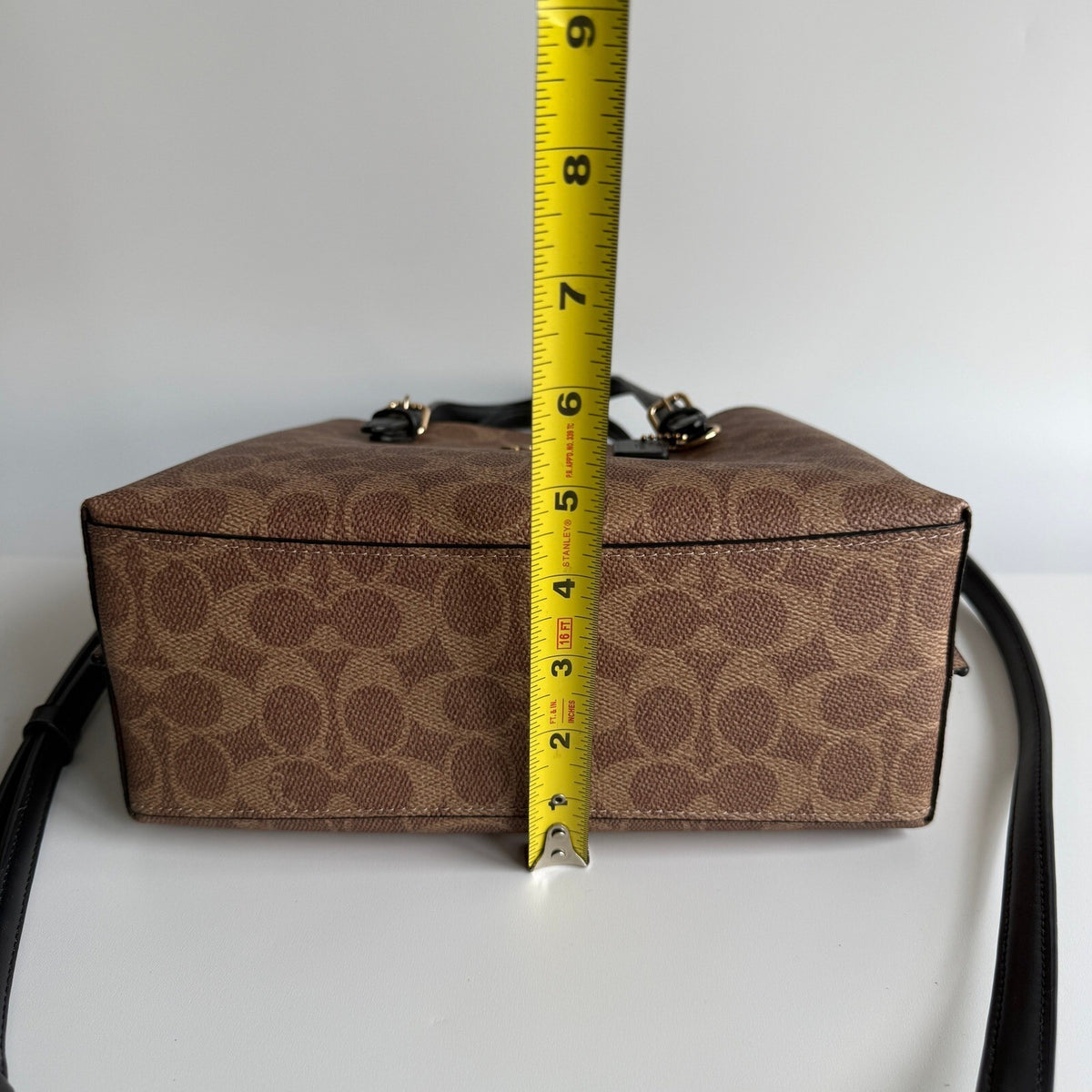 Coach Mollie Tote 25 Khaki Brown Signature Canvas Bag C4250