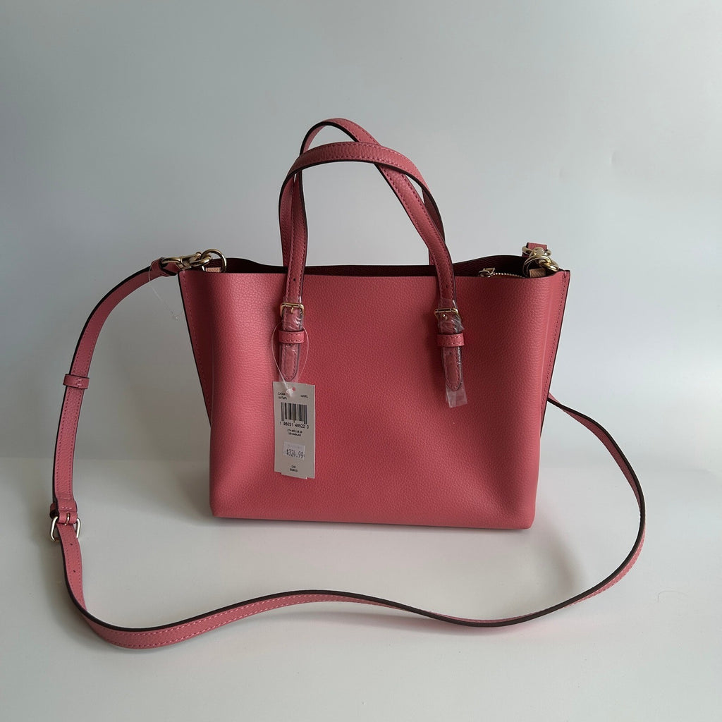 Coach Mollie Tote 25 Pink Taffy Pebble Leather Crossbody Bag C4084