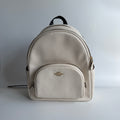 Coach Court Backpack Chalk White Pebble Leather Bag 5666