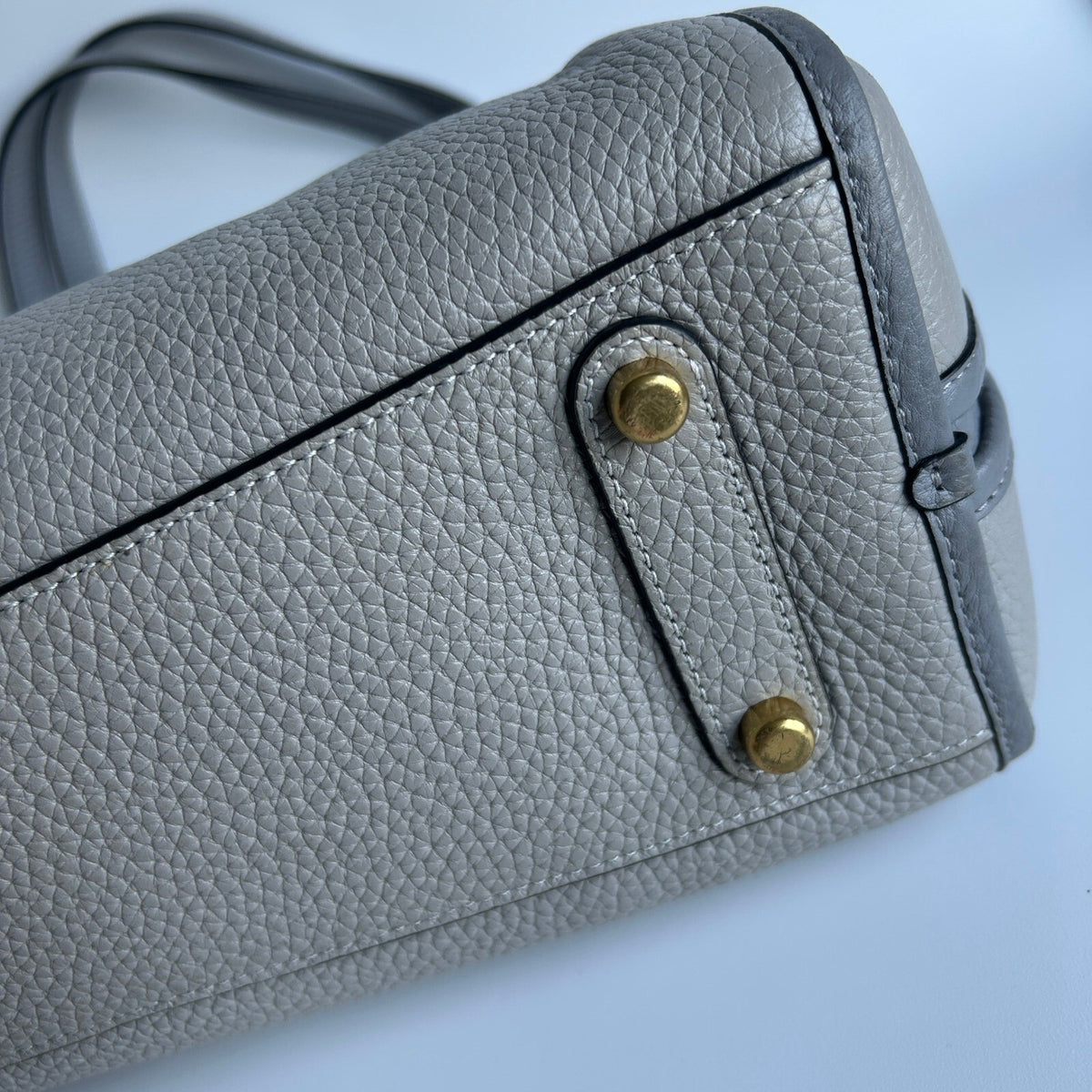 Coach Lori Shoulder Bag Dove Grey Pebbled Leather C6627