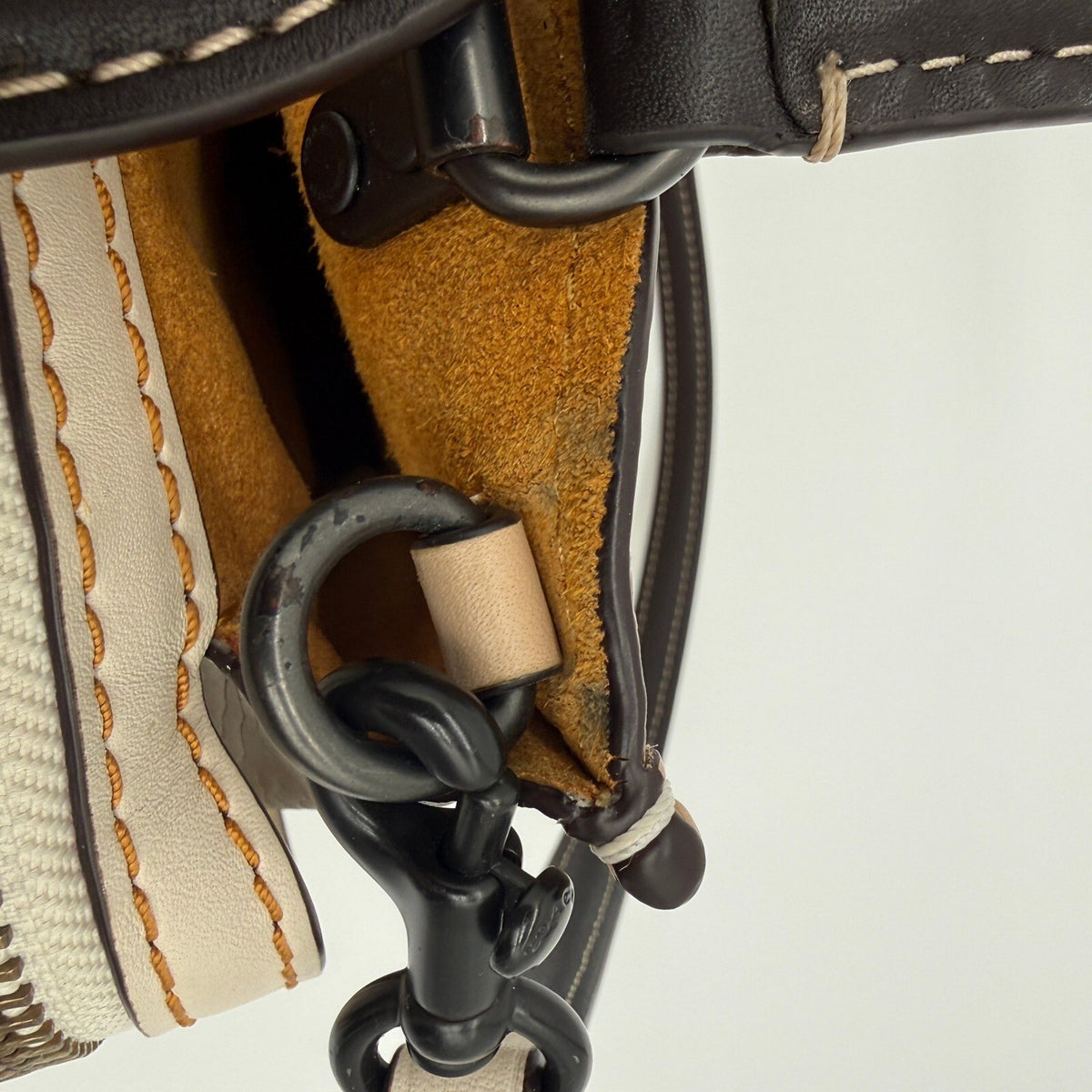 Coach Rogue 25 Beechwood Colorblock Pebbled Leather Satchel Bag 54536