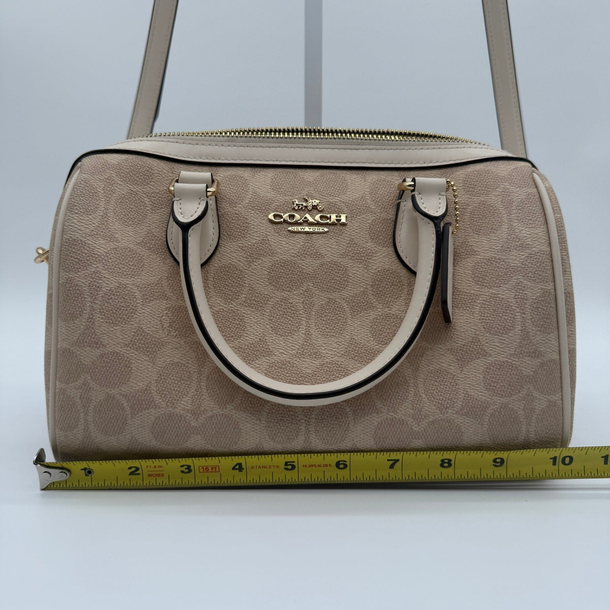 Coach Rowan Satchel Sand Chalk Signature Canvas Bag CV961 Crossbody Handbag