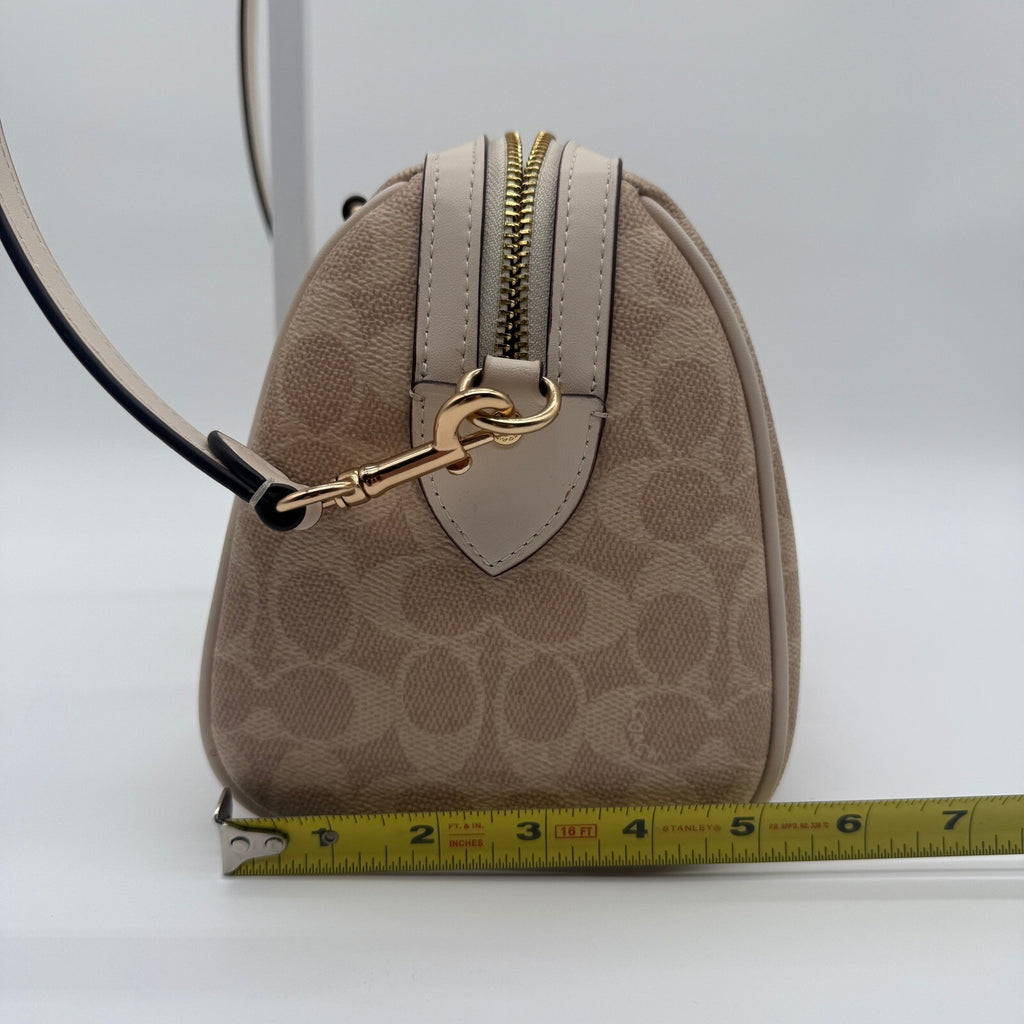 Coach Rowan Satchel Sand Chalk Signature Canvas Bag CV961 Crossbody Handbag