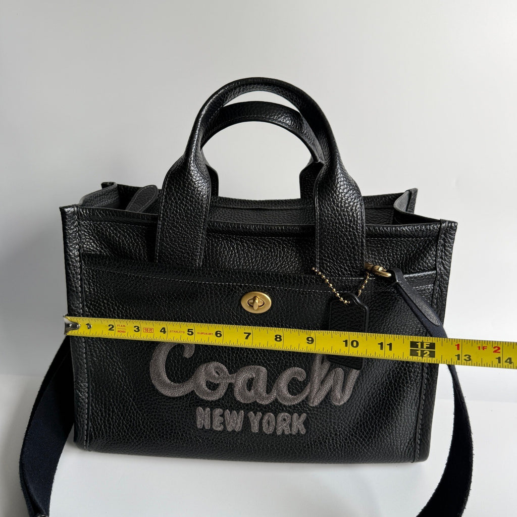 Coach Cargo Tote 26 Black Pebble Leather Crossbody CAM665