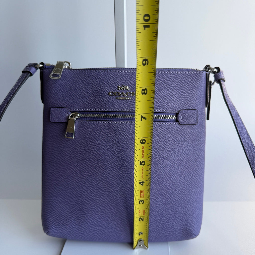 Coach Mini Rowan File Bag Light Violet Crossgrain Leather Crossbody CE871