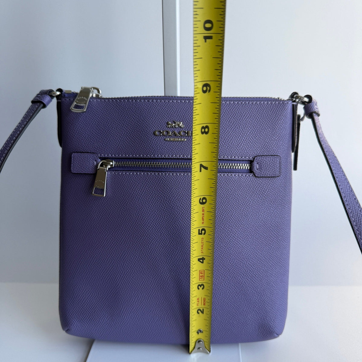Coach Mini Rowan File Bag Light Violet Crossgrain Leather Crossbody CE871