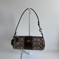 Coach Nolita Barrel Bag Oak Maple Signature Jacquard CU989 Small Shoulder Bag